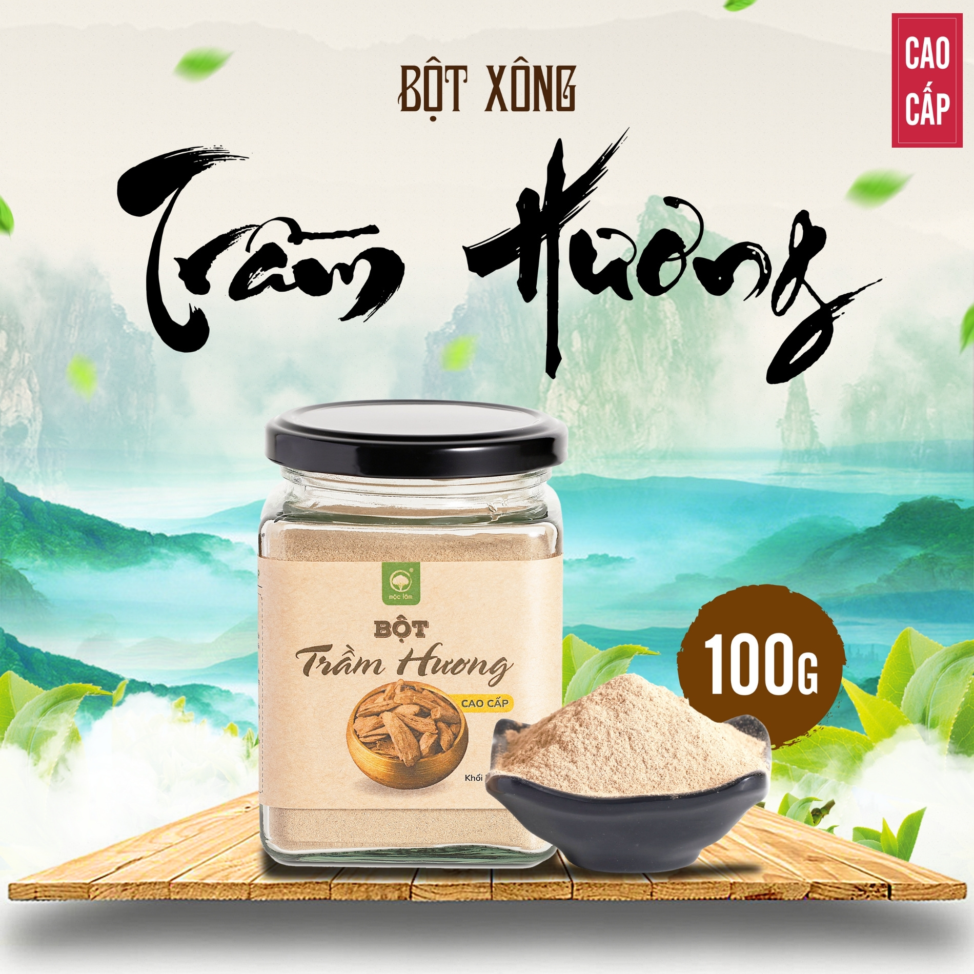💫 Bột Trầm Hương Nguyên Chất Mộc Lâm 100g Xông Nhà Mới, Tẩy Uế Văn Phòng Thanh Lọc Không Khí