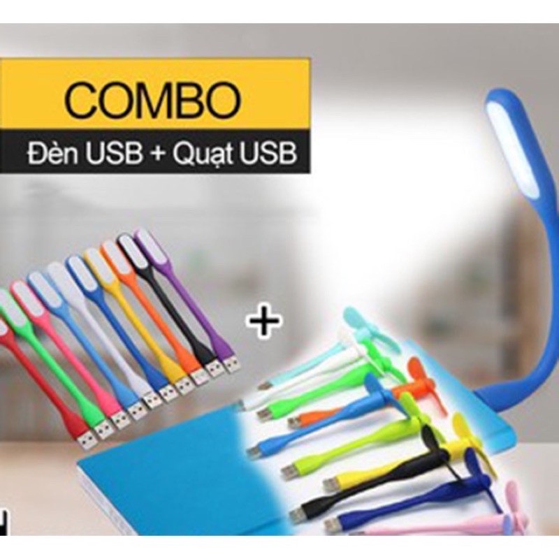 Combo đèn usb + quạt usb mini, đèn usb, quạt usb, cắm laptop sk6 - sokishop