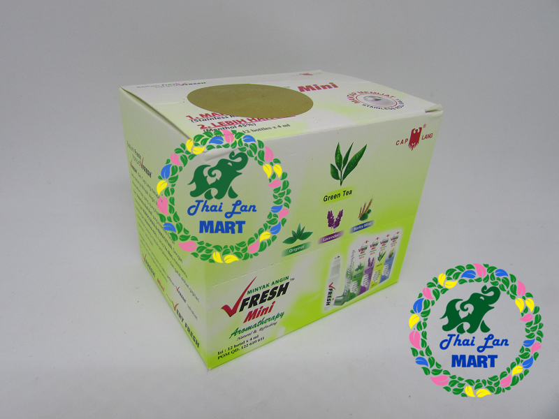12 chai dầu lăn vfresh mini green tea indonesia hương trà xanh 4 ml