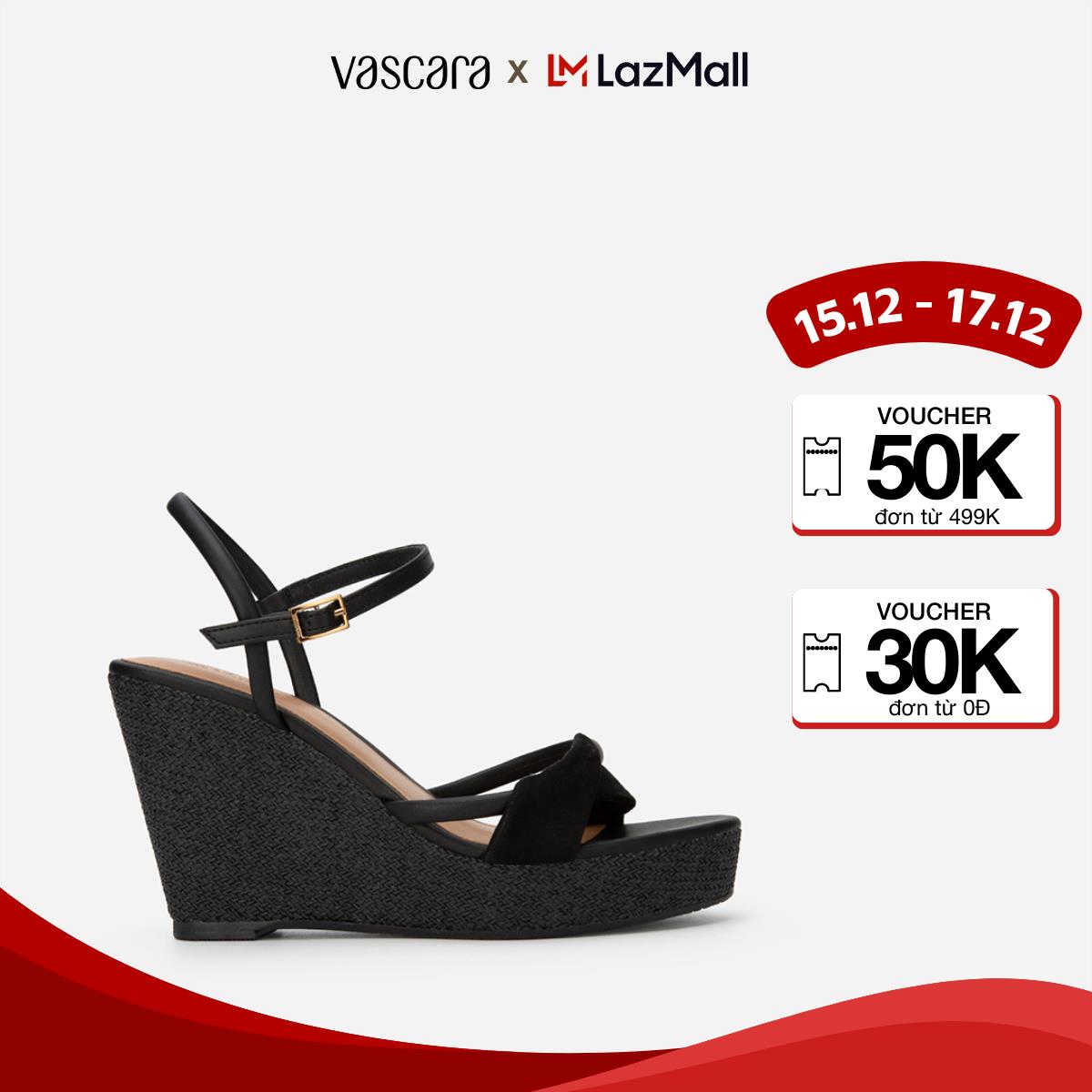 Vascara giày sandal đế xuồng cói phối quai - sdx 0438