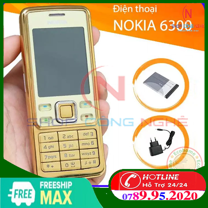 Điện thoại nokia 6300 vàng đen bạc main zin, màn hình zin. điện thoại nokia 6300 vàng - bảo hành 12 tháng