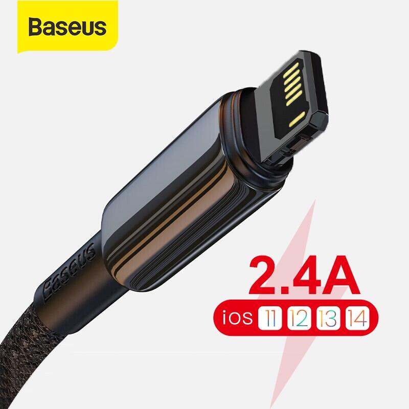 Cáp USB Sạc Nhanh Baseus 2.4A, Cáp Dữ Liệu Dành Cho iPhone 13 Pro Max 12