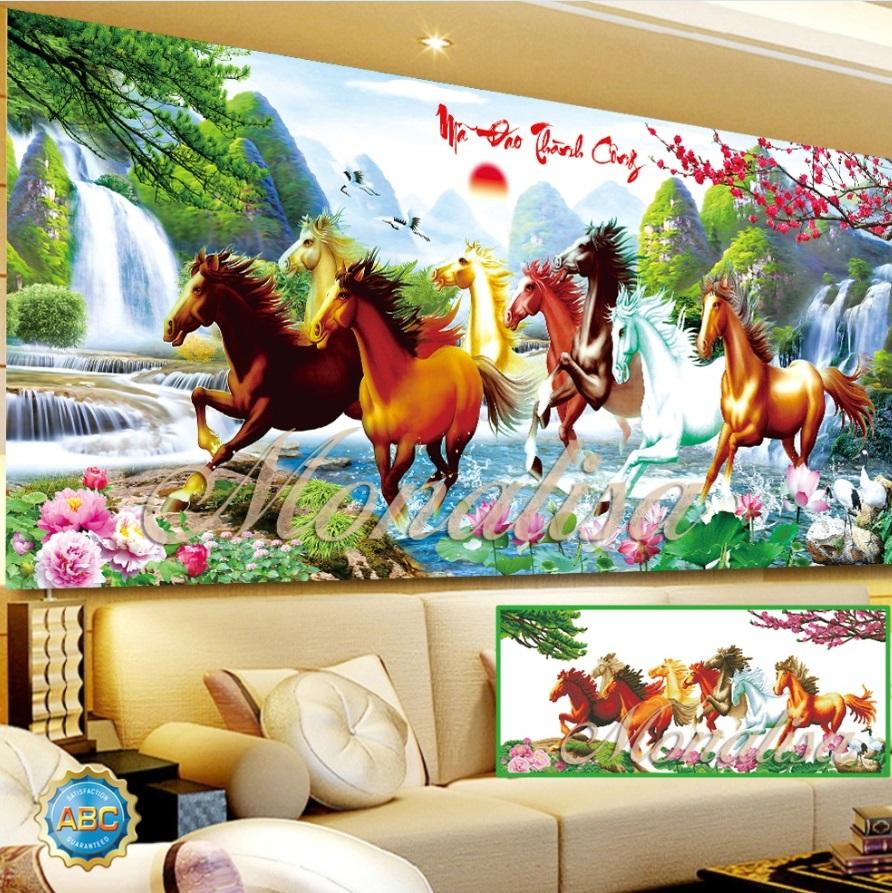 Tranh đính đá Mã đáo thành công khổ bé
