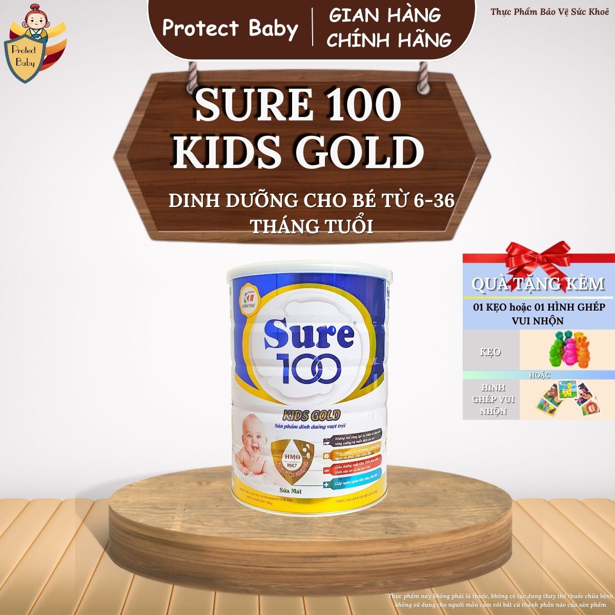 Sữa Sure 100 Kid Gold 900g