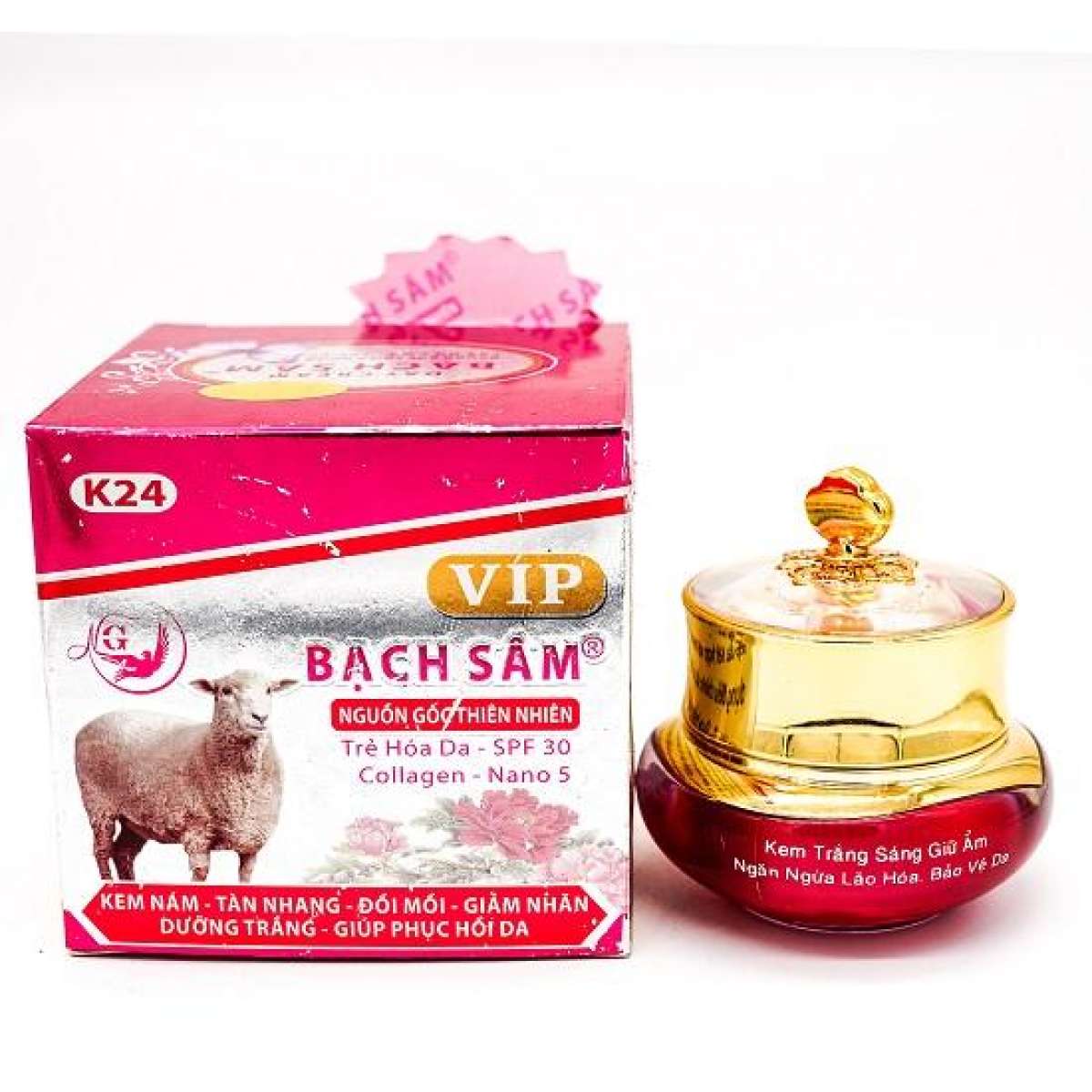 [HCM]Kem nám da mặt tàn nhang giảm nhăn dưỡng trắng phục hồi da Bạch Sâm K24 - 35g