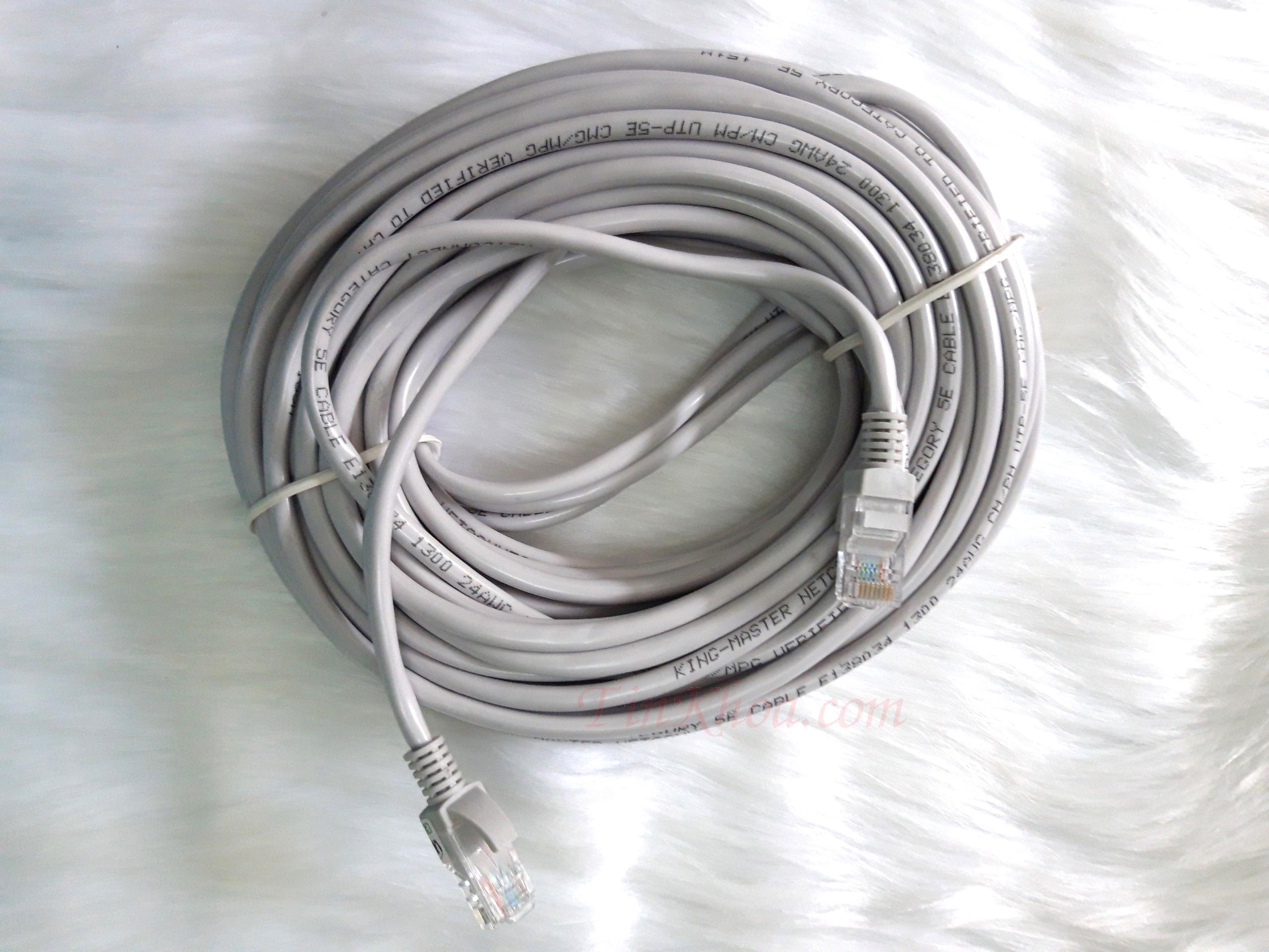 Dây cáp mạng 15m - đúc 2 đầu liền dây cat5 kingmaster