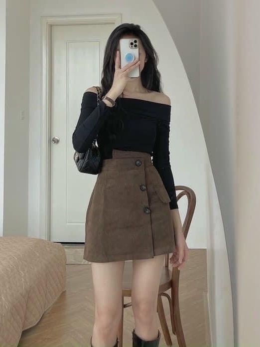 Áo Bẹt Vai Dài Tay Chất Thun Tăm Xịn