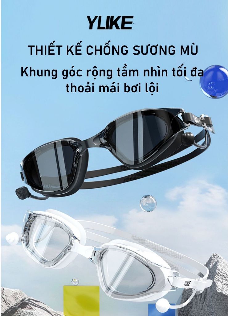 Kính bơi người lớn YUKE 6032 chống tia UV, chống sương, độ nét cao - ( 1 đổi 1 trong 7 ngày)