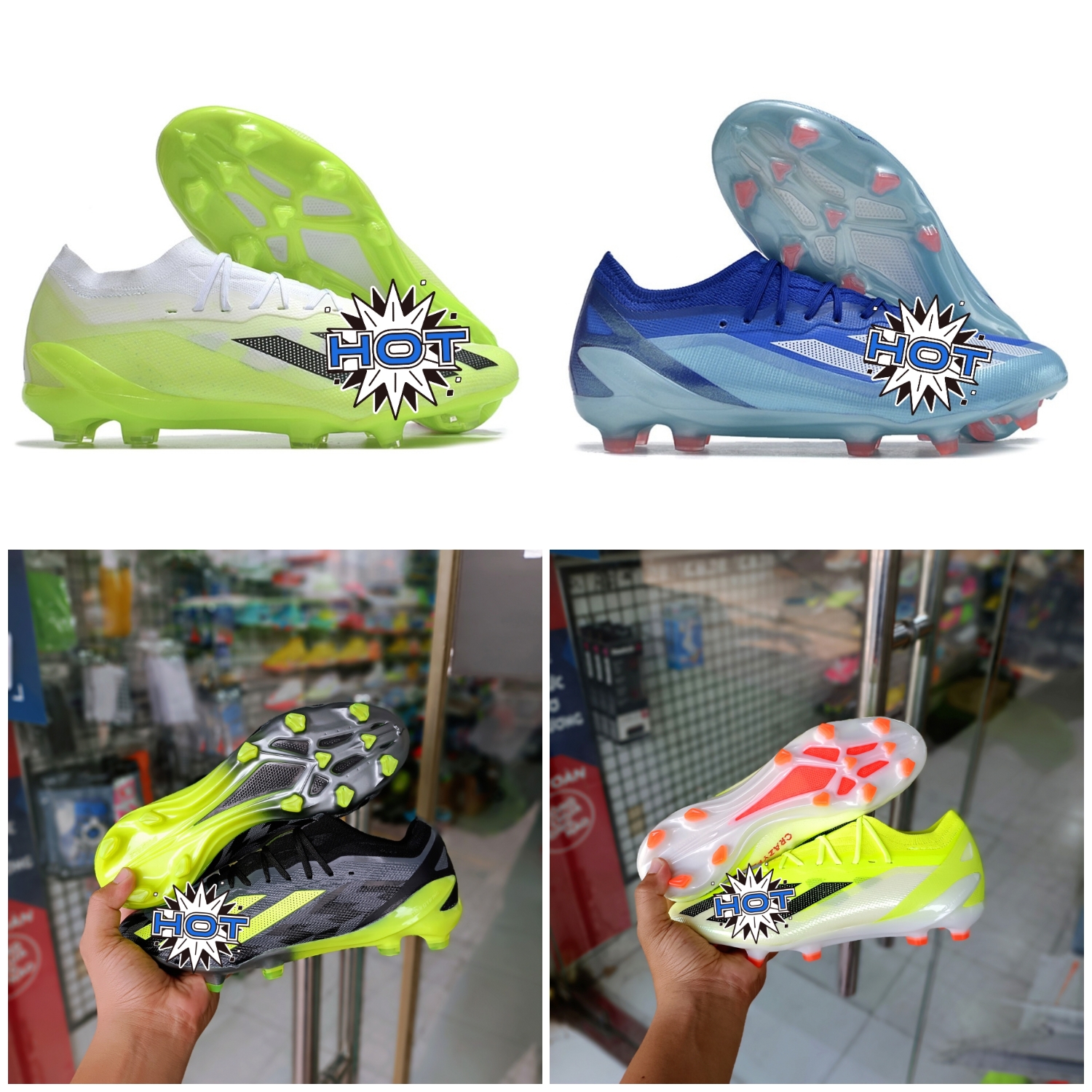 Giày đá bóng x crazyfast.1 fg tặng túi rút+ hộp + tất)