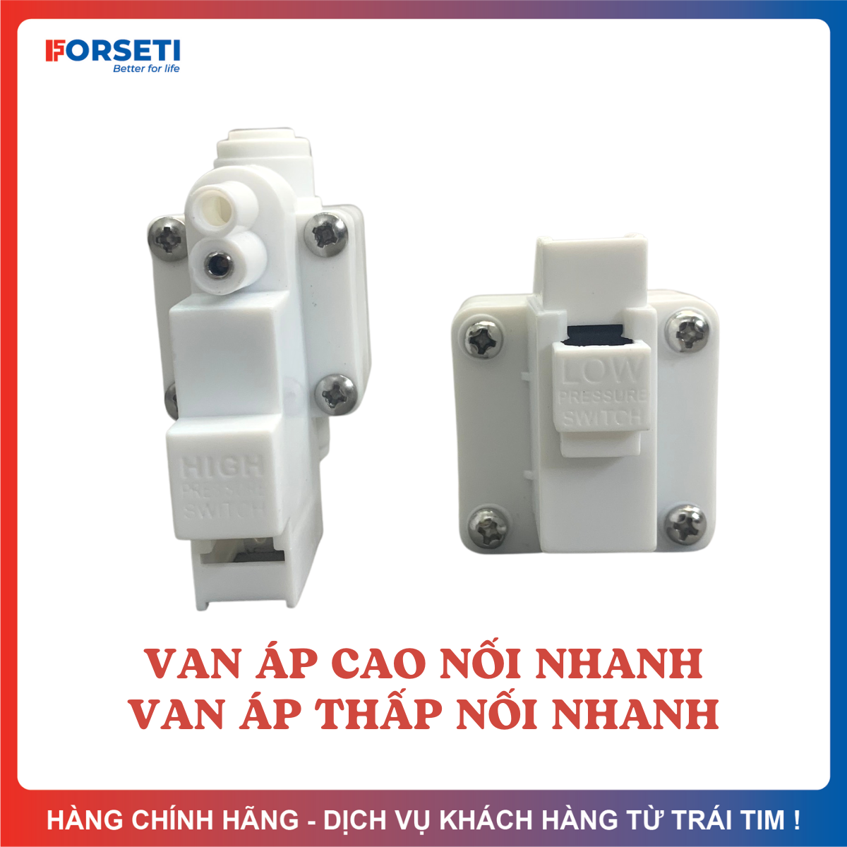 Van áp thấp, van áp cao cắm nhanh, van áp thấp đầu ren dành cho máy lọc nước ro