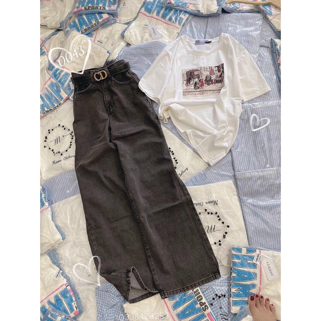 Quần baggy jeans ống suông