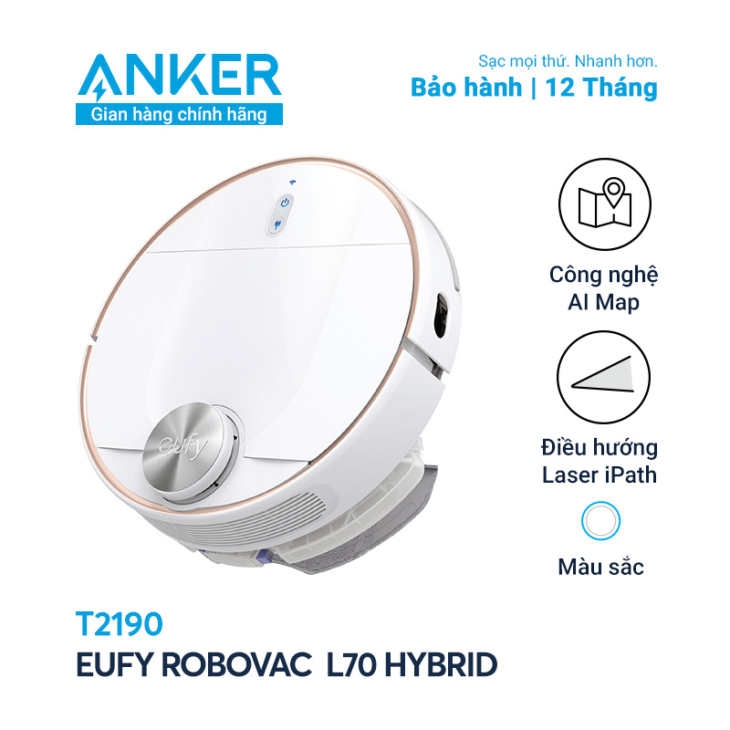 Robot hút bụi lau nhà 2 trong 1 eufy robovac l70 hybrid công suất 2200pa