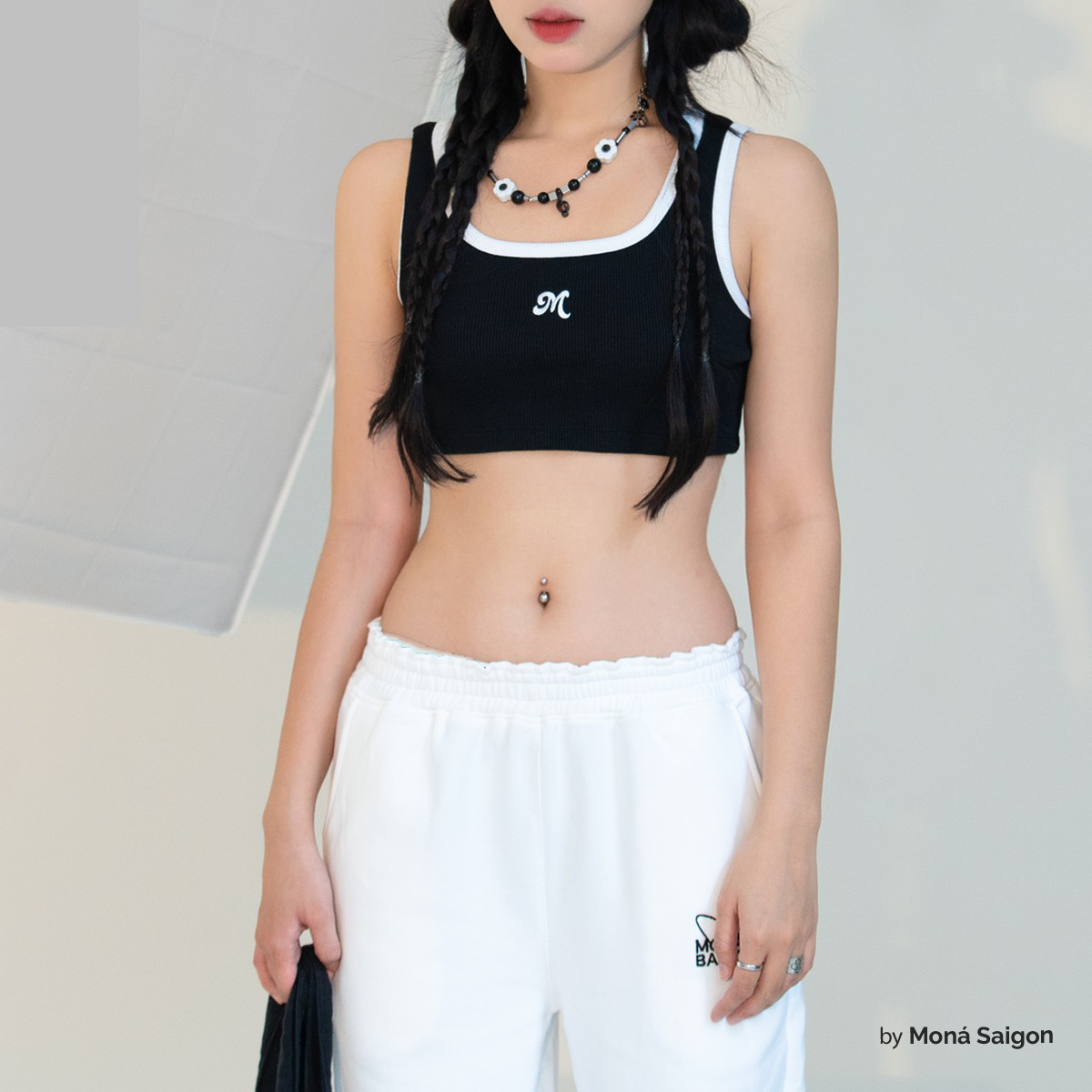 Áo croptop thun ba lỗ moná - kabi