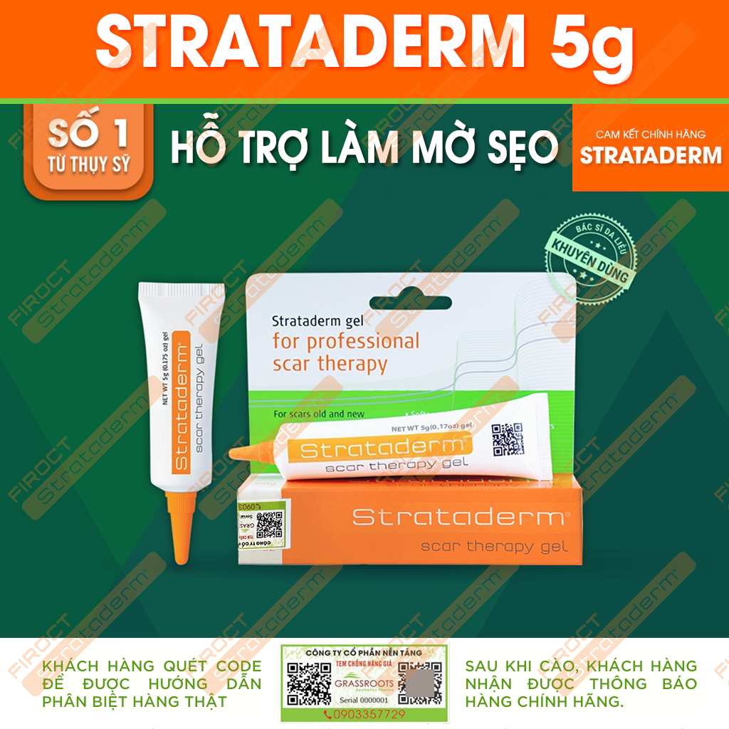 (HCM) Gel phục hồi và cải thiện sẹo Strataderm 5g - Stratpharma Thụy Sĩ