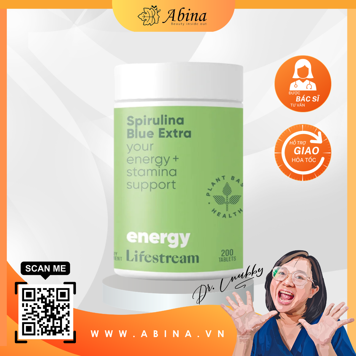 Viên uống tảo xoắn Lifestream Spirulina Blue Extra 200 viên - Dr Chubby