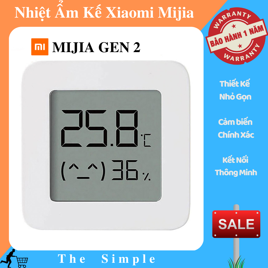 Ẩm kế Xiaomi Mijia gen 2 - Nhiệt ẩm kế Xiaomi Mijia 2 - Kết nối Bluetooth thông minh - Đo nhiệt độ, độ ẩm chính xác - Máy đo nhiệt độ - Máy đo độ ẩm trong nhà