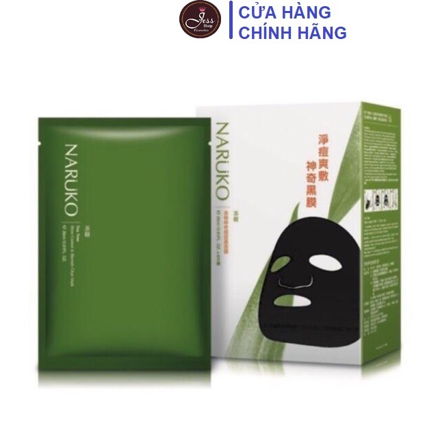 Hộp Mặt Nạ Giảm Mụn Kiểm Soát Dầu Naruko Tea Tree Shine Control & Blemish Clear Mask 26ml Bản Đài