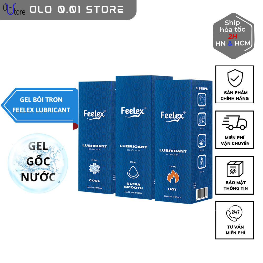 Gel bôi trơn gốc nước Feelex Lubricant mát lạnh, siêu trơn nhiều mùi hương - 250ml