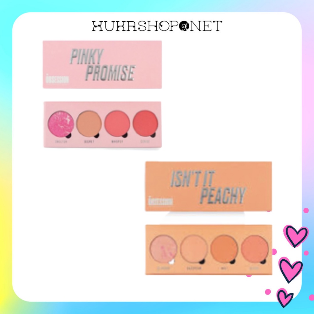 Bảng Má Hồng 4 ô Revolution Makeup Obsession Pinky Promise / Isn't It Peachy Blush Palette