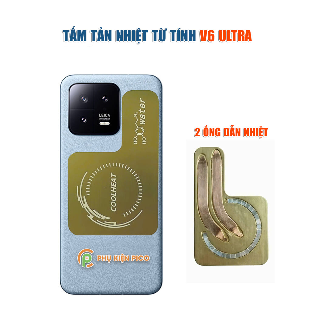 Tấm đồng tản nhiệt từ tính chữ L 2 lõi ống chất lỏng dẫn nhiệt hiệu suất cao V6 Ultra dùng cho quạt sò lạnh tản nhiệt điện thoại