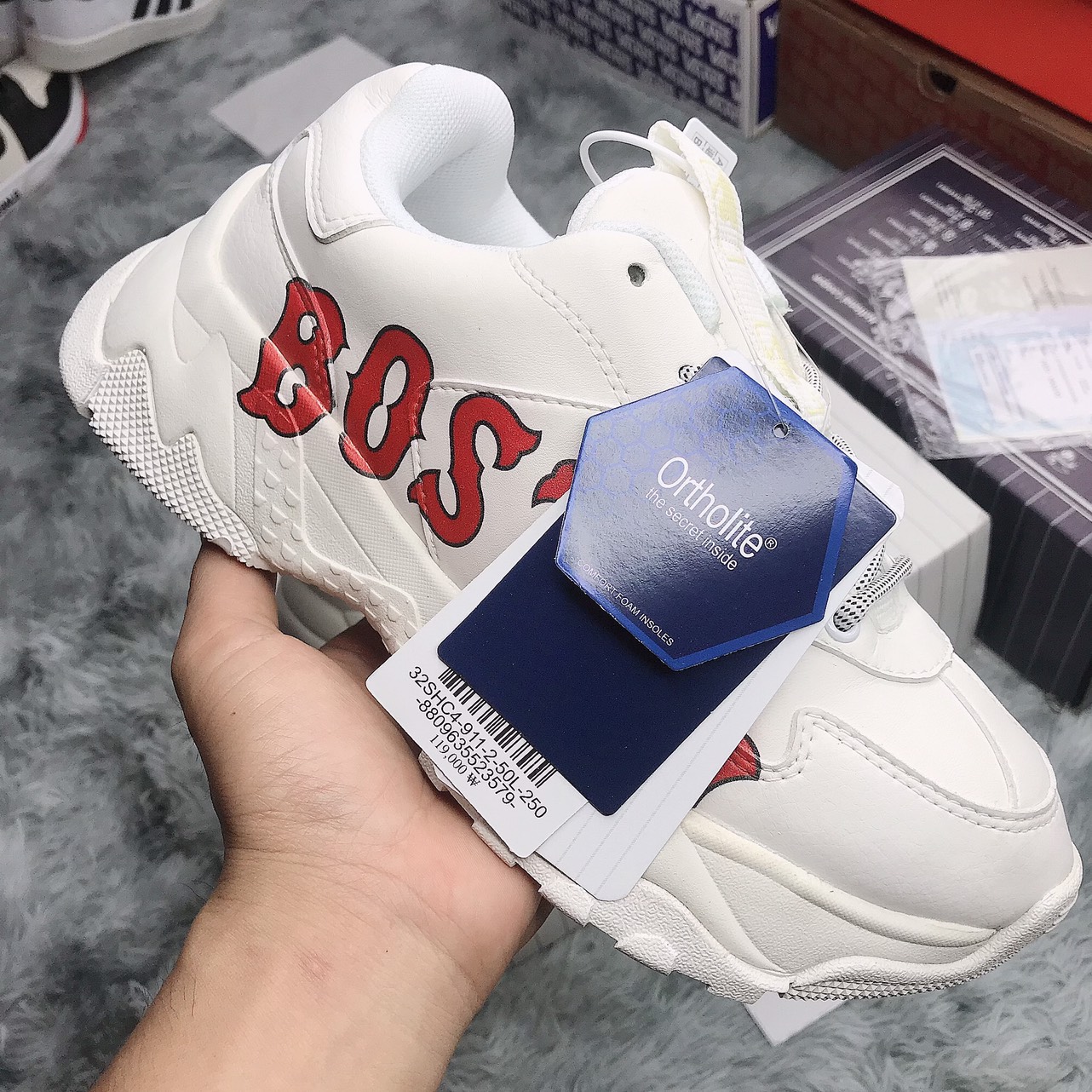 Giày thể thao sneaker Giày MLB NY Vàng, giày MLB LA, Giày Boston TĂNG CHIỀU CAO Hot 2021