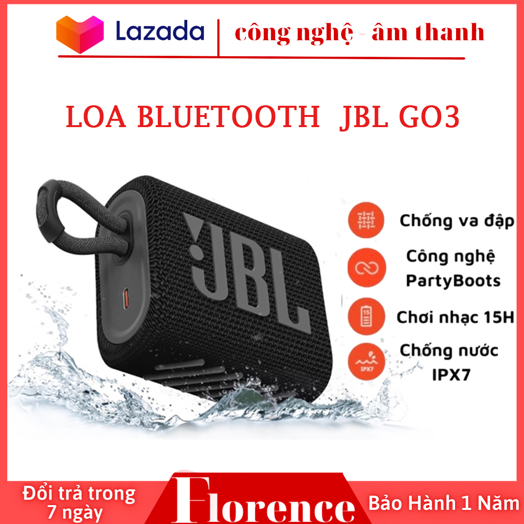 Loa bluetooth jbl go3, loa nghe nhạc công suất lớn 4.2 w, loa bluetooth bass mạnh, kháng nước và bụi ip67, công nghệ jbl pro sound, kiểu dáng di động, kết nối bluetooth 5.1
