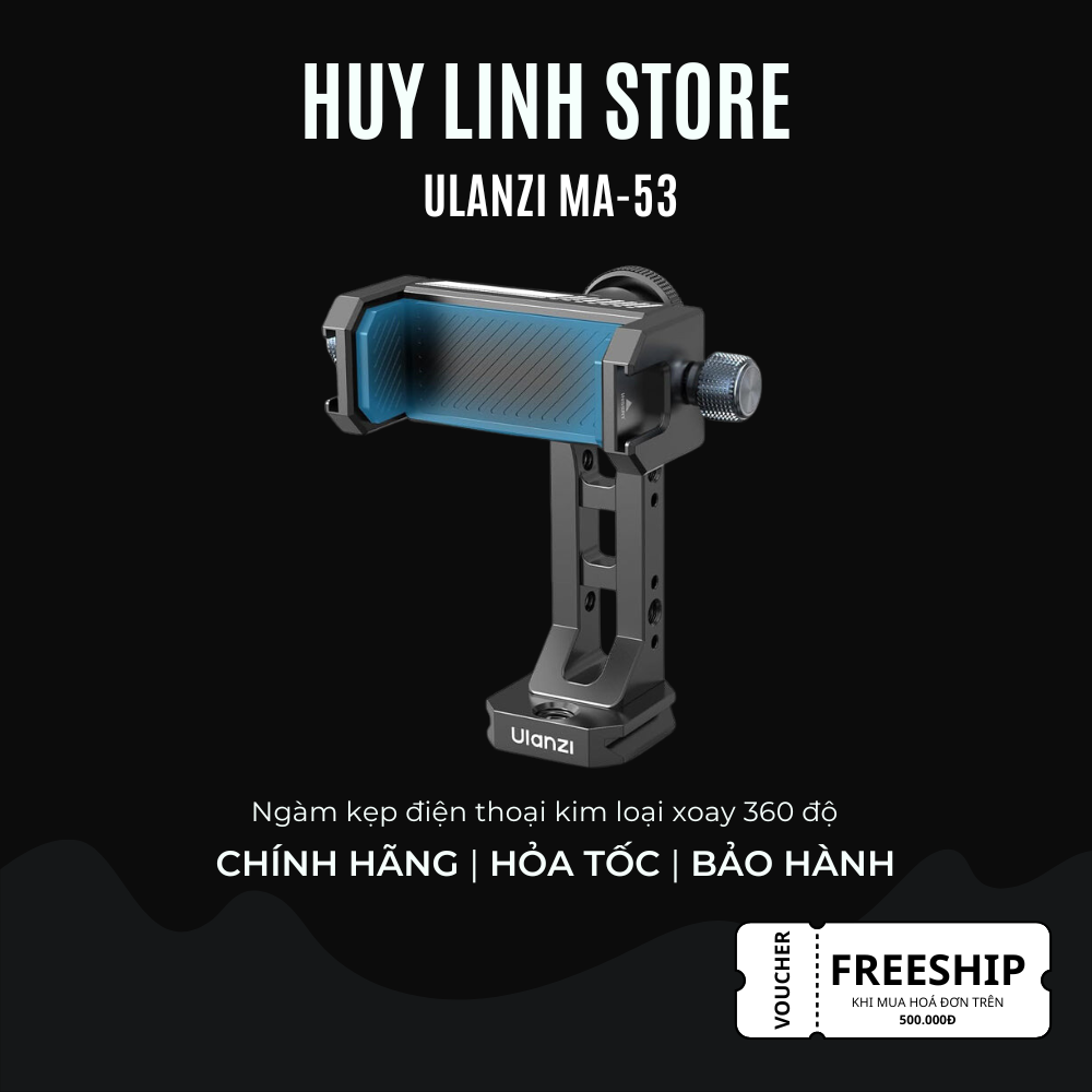 kẹp điện thoại gắn chân máy ảnh Uanzi MA53 bằng kim loại xoay 360 độ chính hãng