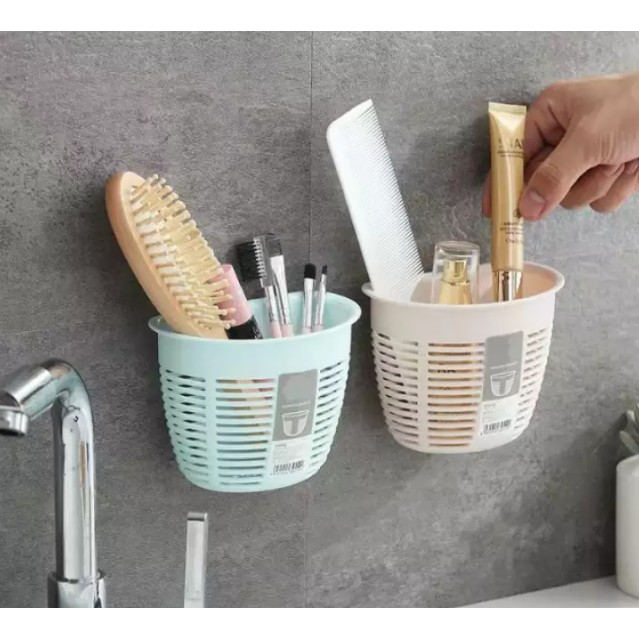 [Sỉ] Giỏ Nhựa Đựng Đồ Dán Tường Giẻ Rửa Bát Bàn Chải Kem Đánh Răng Tiện Dụng Siêu Bền Chắc Giá Rẻ