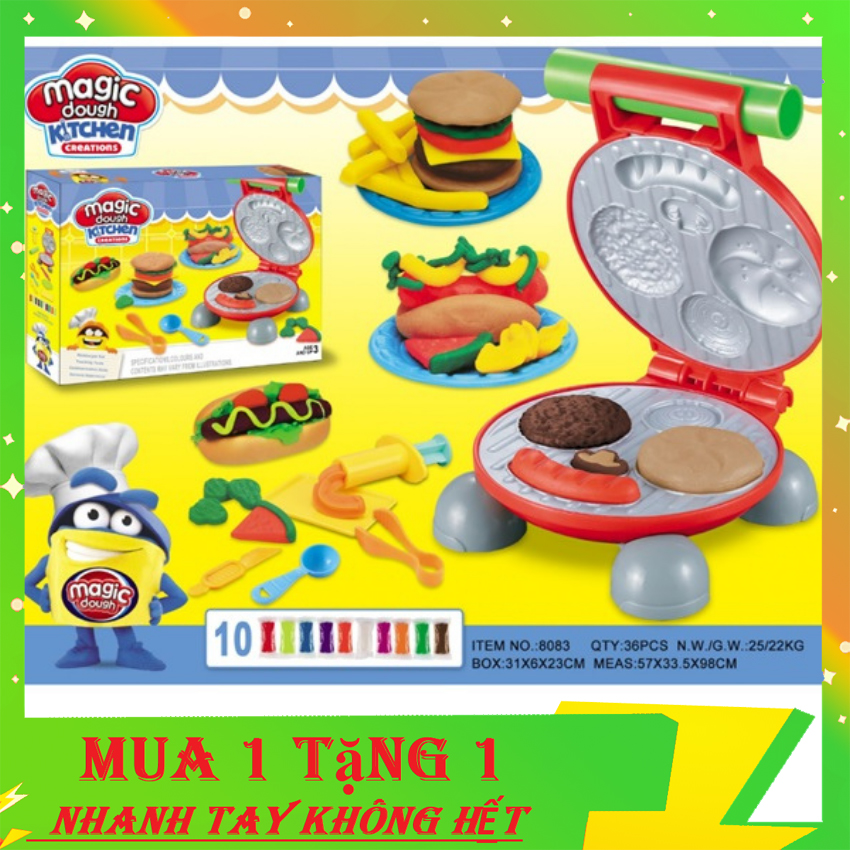 Đồ chơi đất nặn bimbimkay bộ làm bánh đất sét tạo món ăn, sáng tạo nguyên liệu nấu ăn phong phú