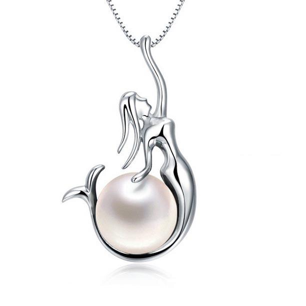 [HCM]Trang Sức Dây Chuyền Nữ Bạc 925 Nàng Tiên Cá Ôm Ngọc Trai Thời Trang Phong Cách Hàn Nhật