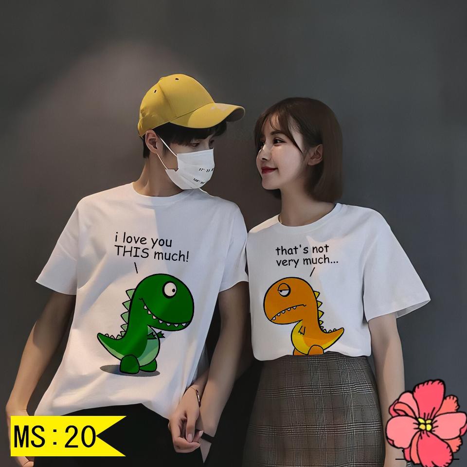 Áo Đôi Chibi Khủng Long Yêu Thương