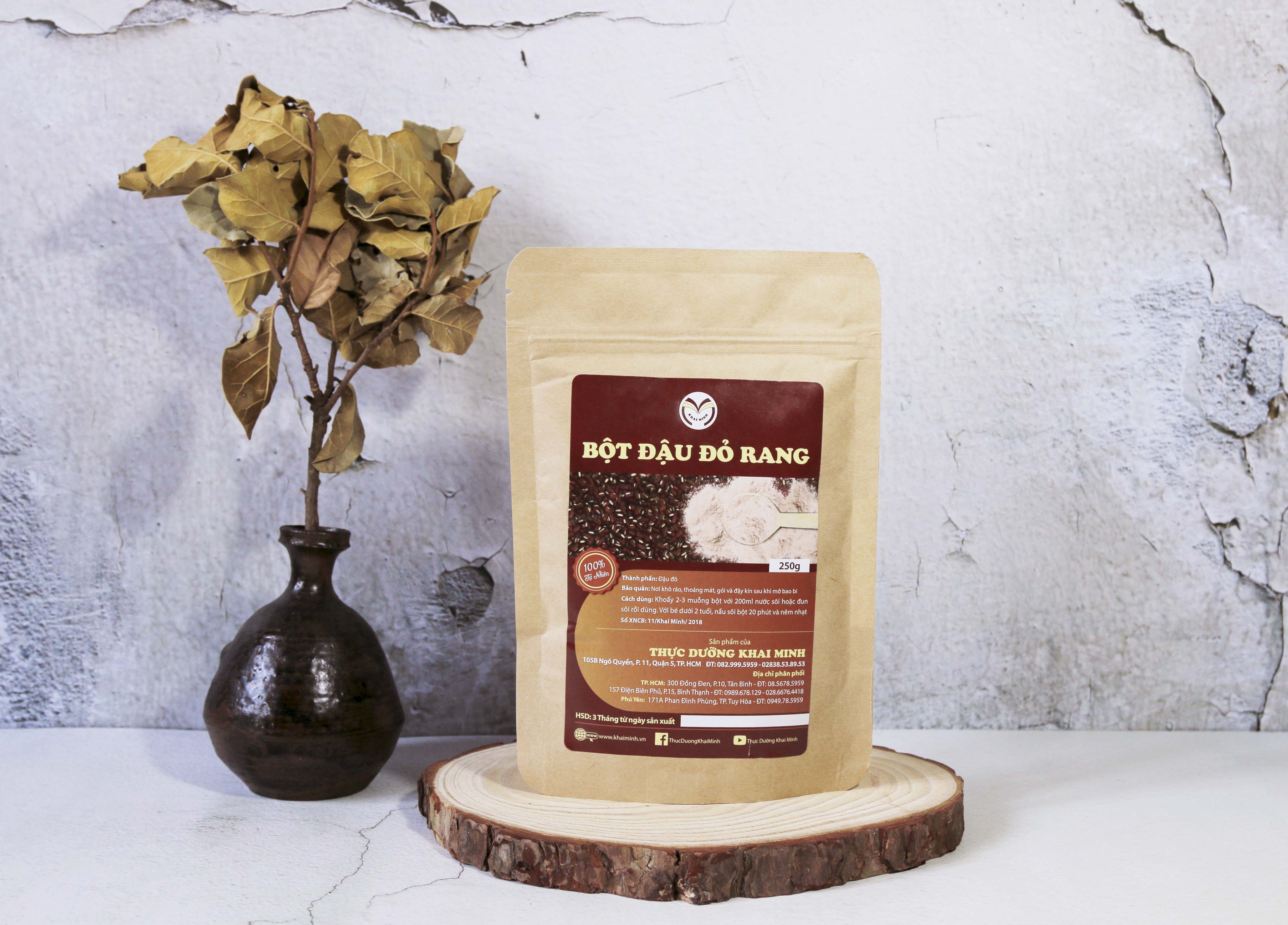 Bột đậu đỏ rang - 250 gr - đậu đỏ hữu cơ - thực dưỡng khai minh