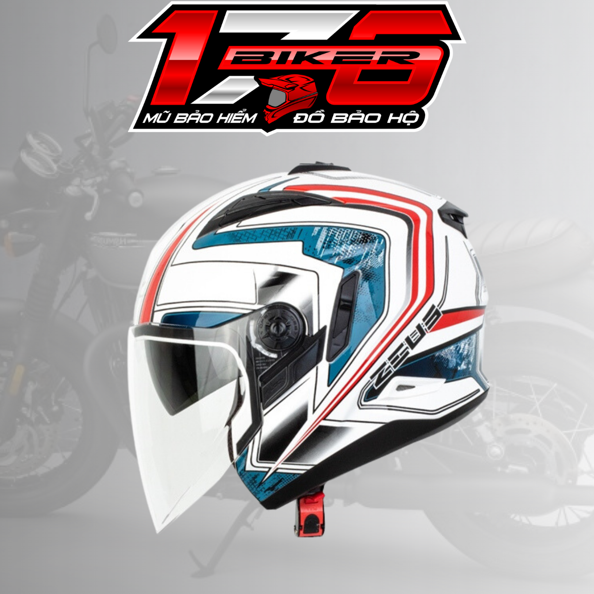 Mũ bảo hiểm 3/4 2 kính ZEUS 613B (Tặng kèm mái che 300.000) (KHÔNG BAO GỒM HÀM GẮN THÊM) - BIKER 176 - NÓN BẢO HIỂM & DẦU NHỚT VŨNG TÀU