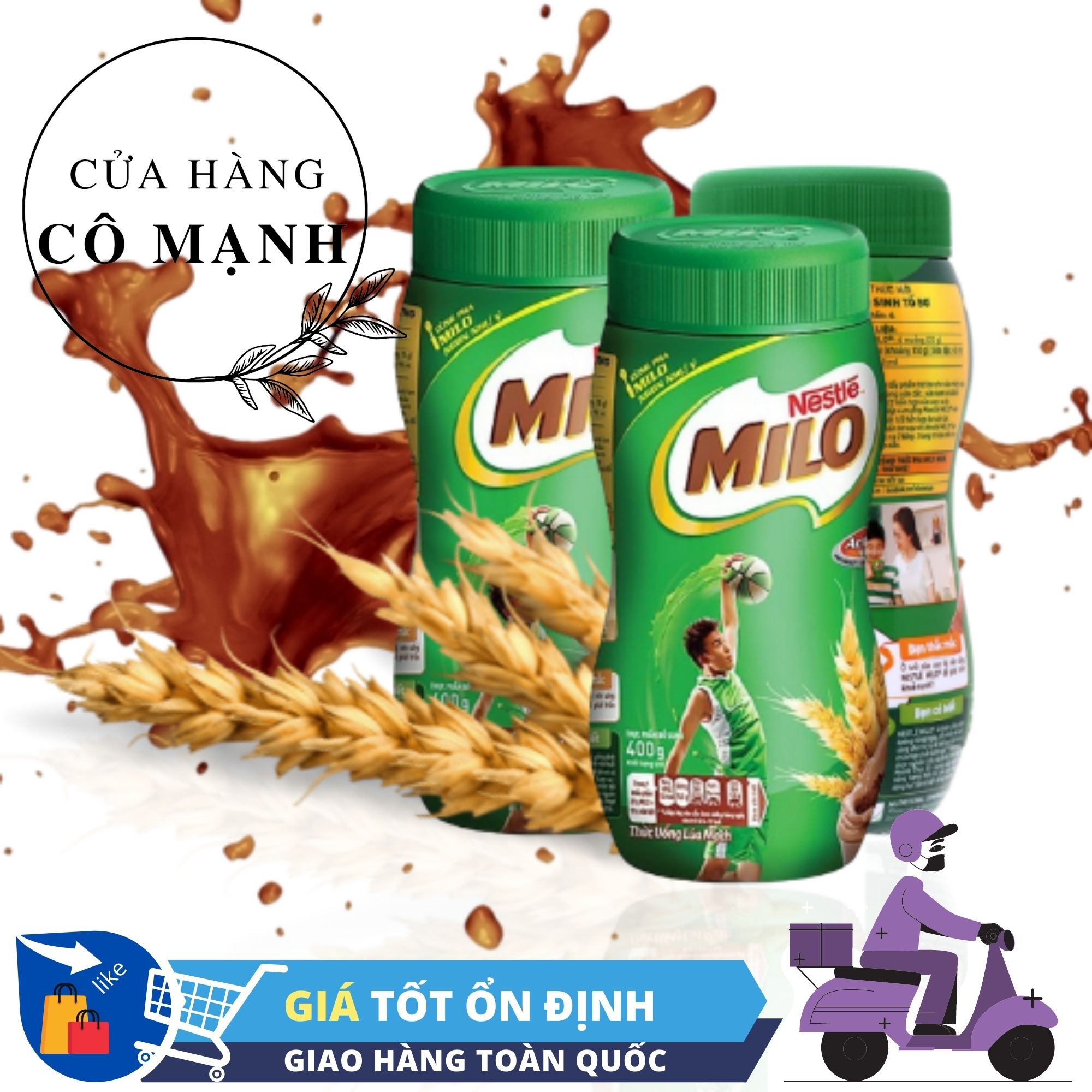 Sữa Lúa Mạch MiLo Nestle dạng bột hộp nhựa 400gr