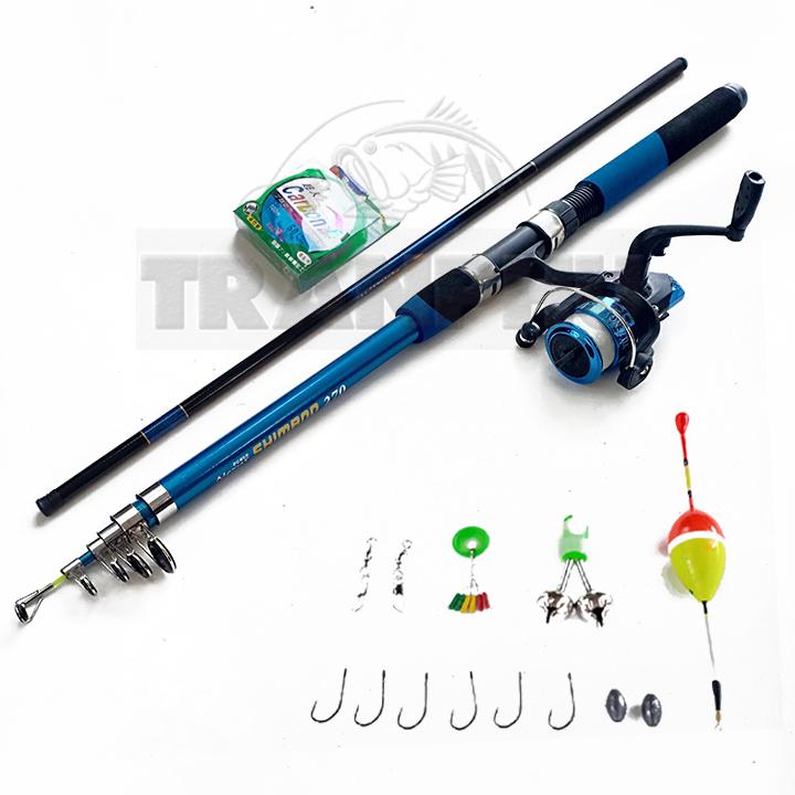 Can cau may gia re carbon shimano2m7 máy yf200 + tặng kèm 6 phụ kiện, cần tay 2m7, cuộn cước 100m - cần câu tuân béo