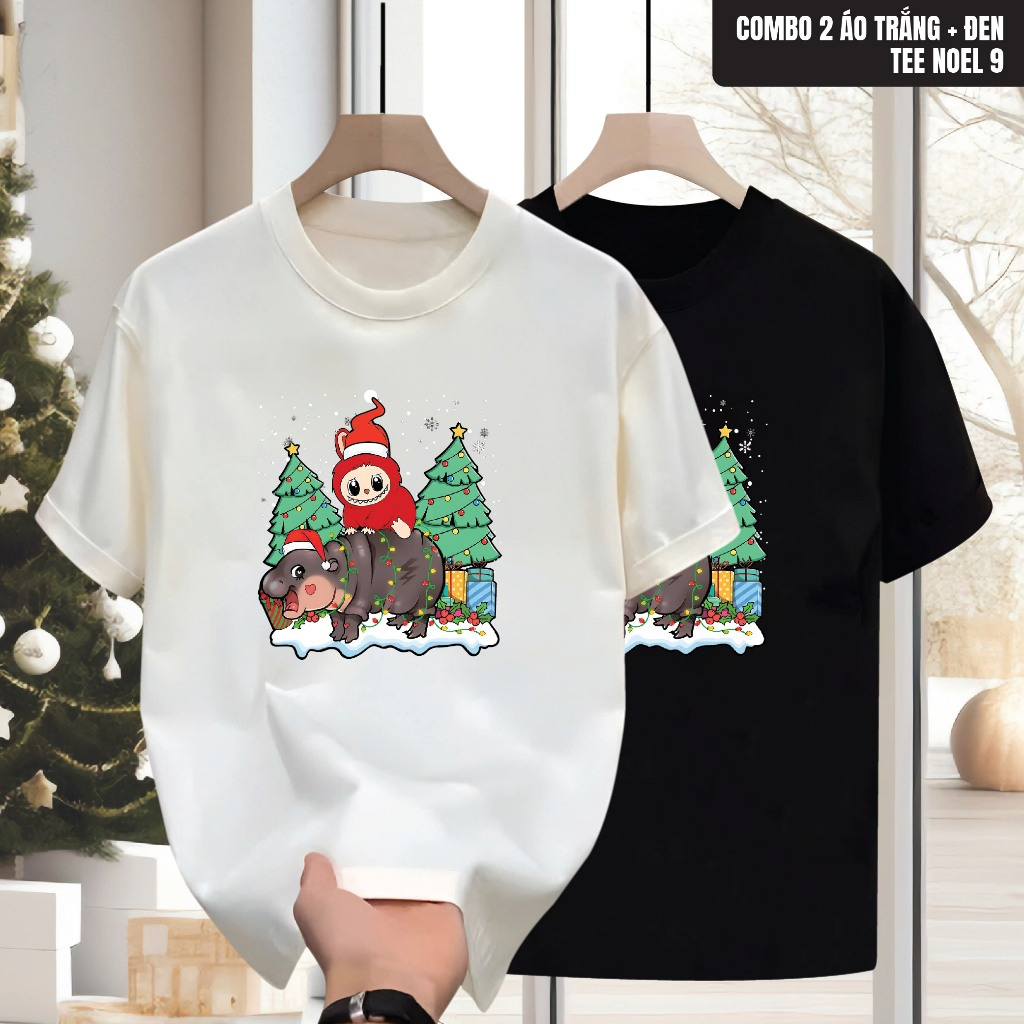 Áo thun cổ tròn nam nữ NOEL 9 tay ngắn chất cotton mềm mại, áo thun unisex in họa tiết phong cách thời trang mới