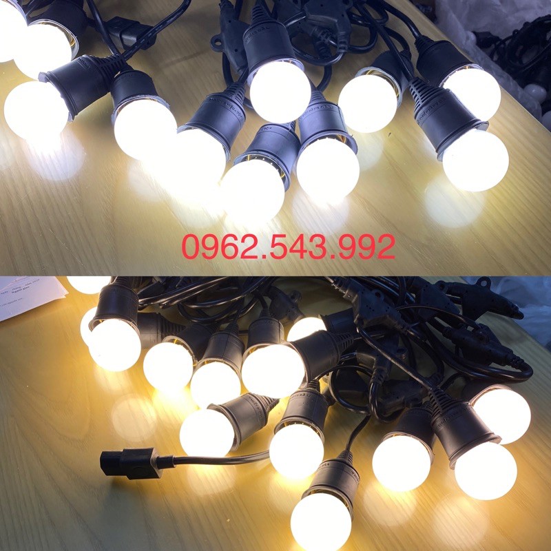 Dây đui đèn chống nước trang trí ngoài trời 8m 15 đui