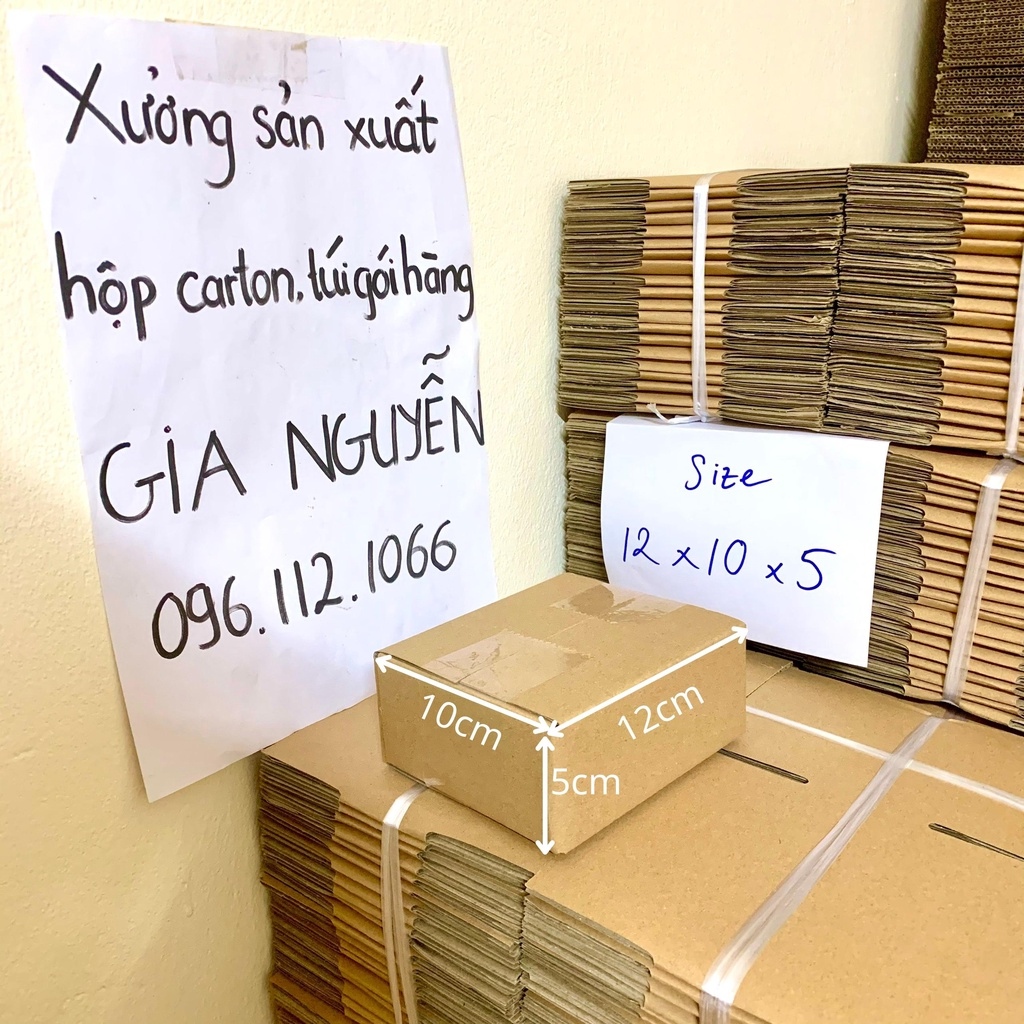 20 hộp carton cỡ nhỏ 12x10x5 dùng đựng trang sức, gói hàng nhỏ gọn - bao bì Gia Nguyễn