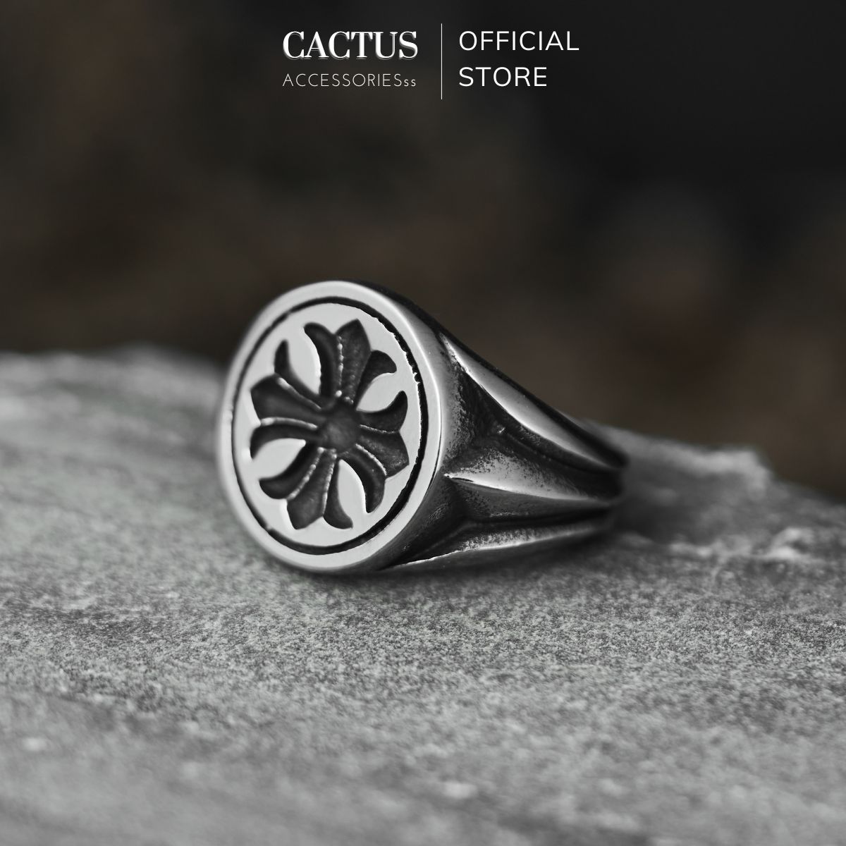Nhẫn chrome heart thép titan không gỉ 17 - cactus accessoriesss