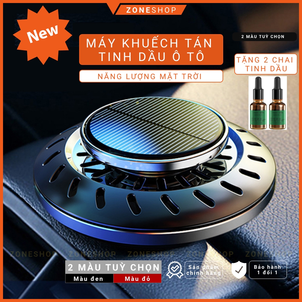 Máy khuếch tán tinh dầu nước hoa xe ô tô năng lượng mặt trời ZONEHOUSE, kiểu UFO, máy xoay toả hương tinh dầu