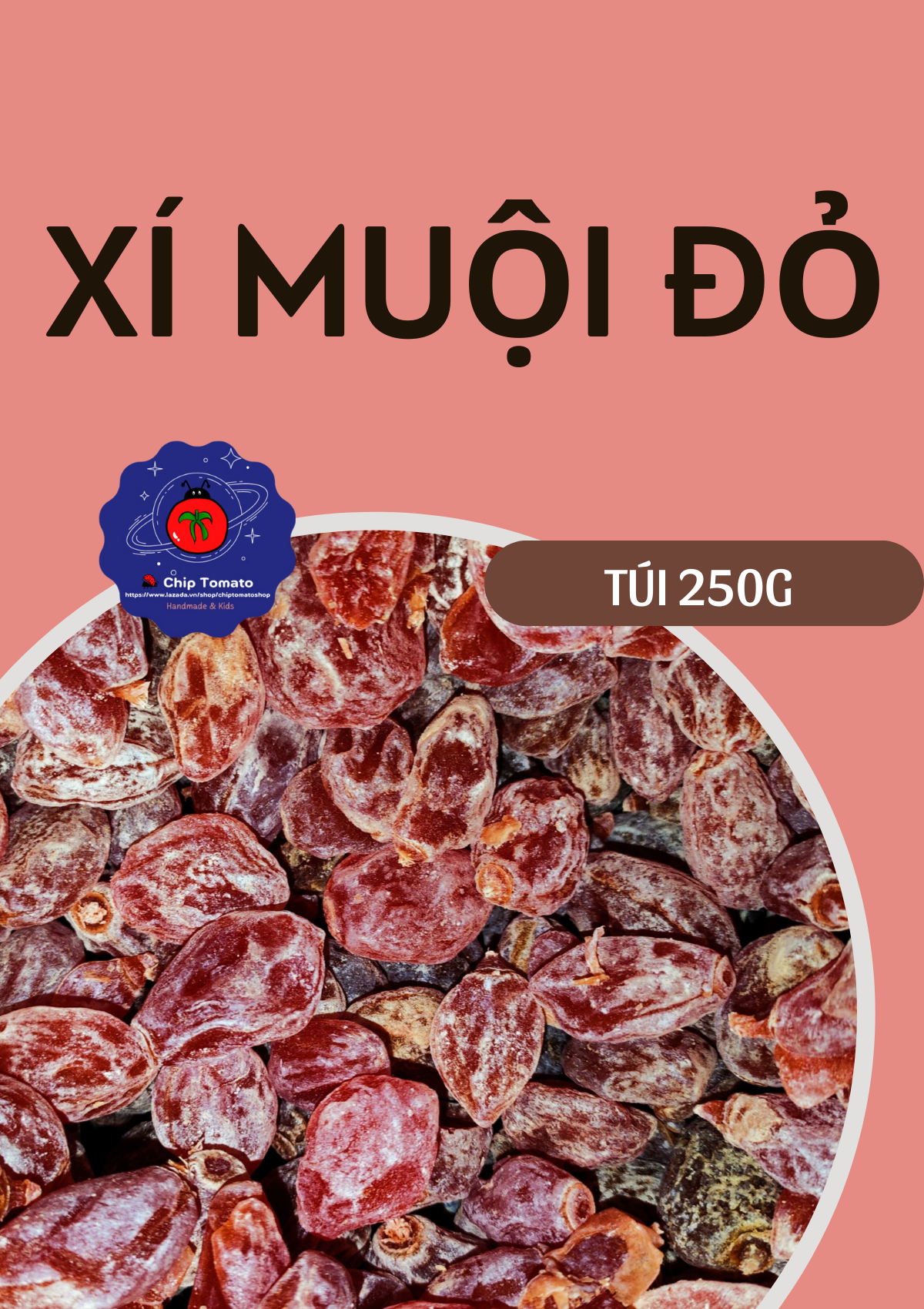 Xí muội đỏ chua ngọt không hạt , xí muội 250g