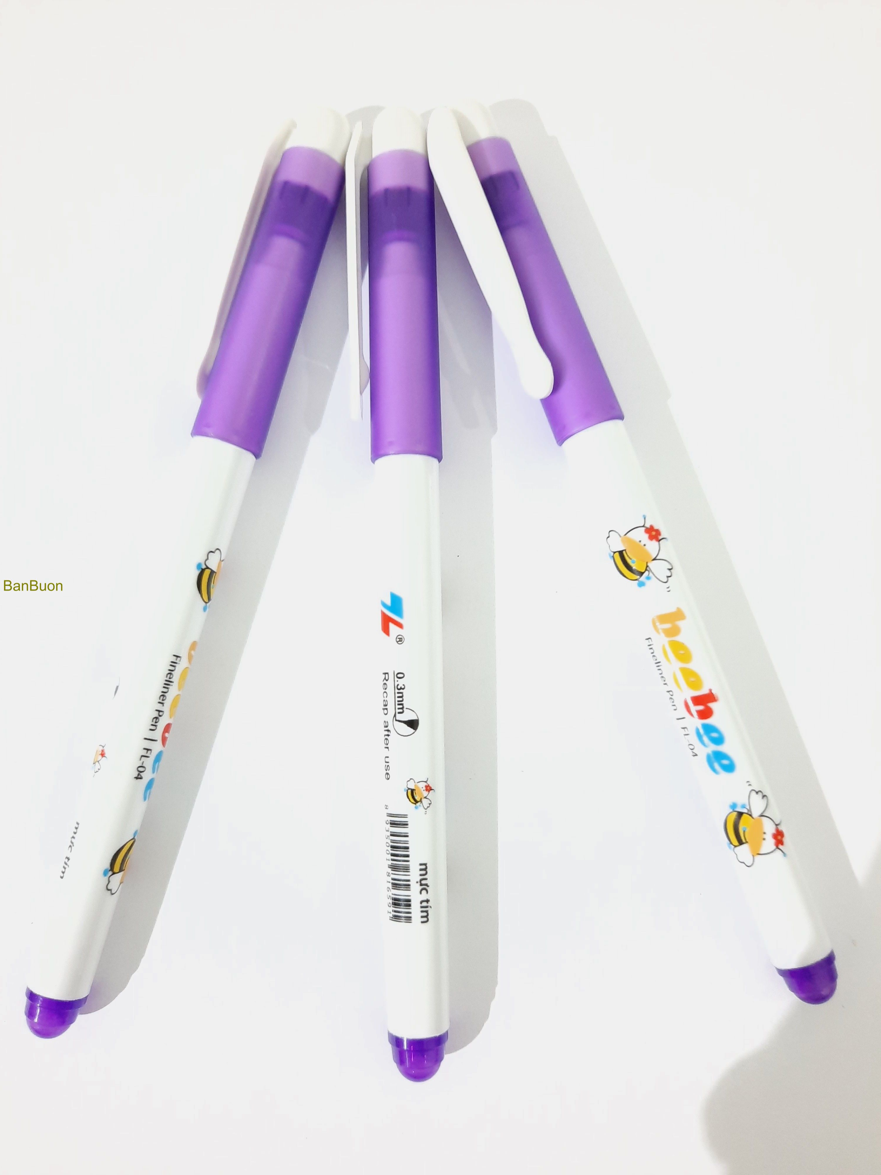 1 Hộp 10 bút bebe-bút dạ kim màu tím