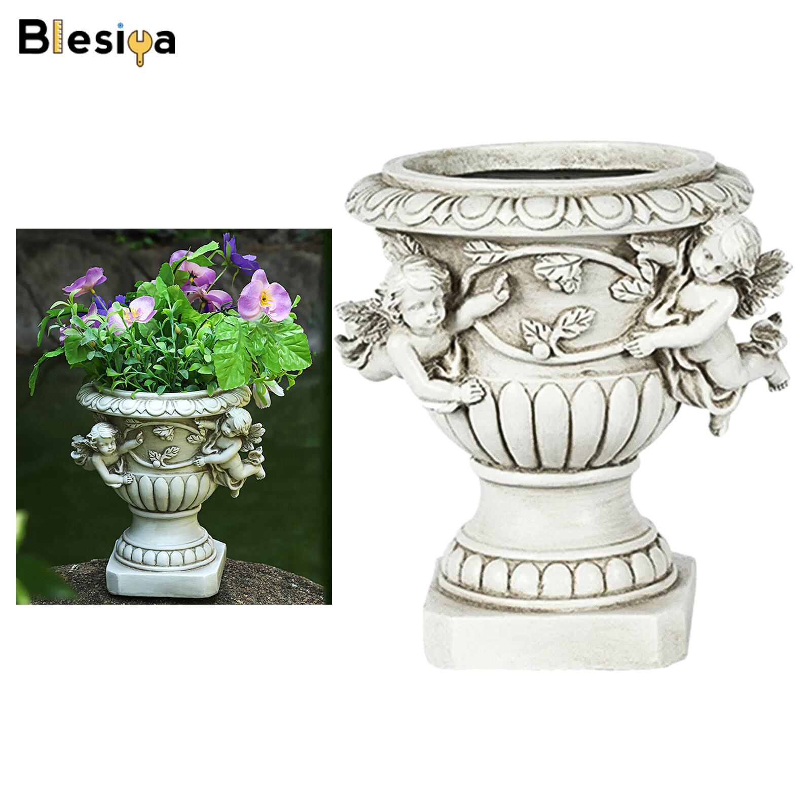 Blesiya Chậu Cây Sân Vườn Thu Nhỏ Bình Hoa Ngoài Trời, Nghệ Thuật Chậu Trồng Cây Mọng Nước