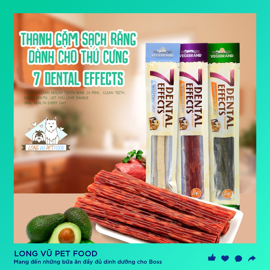 Xương Gặm Sạch Răng 7 Dental Effects - Xương Thưởng Bánh Thưởng Snack Cho Chó - Long Vũ Pet Food