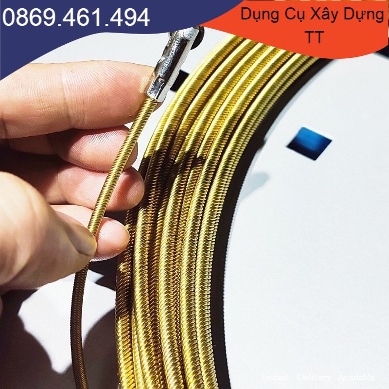 Dây mồi luồn ống đầu bánh xe làm bằng cáp lụa đường kính 4mm ,dây mồi dây luồn ống dây điện sợi cáp vàng