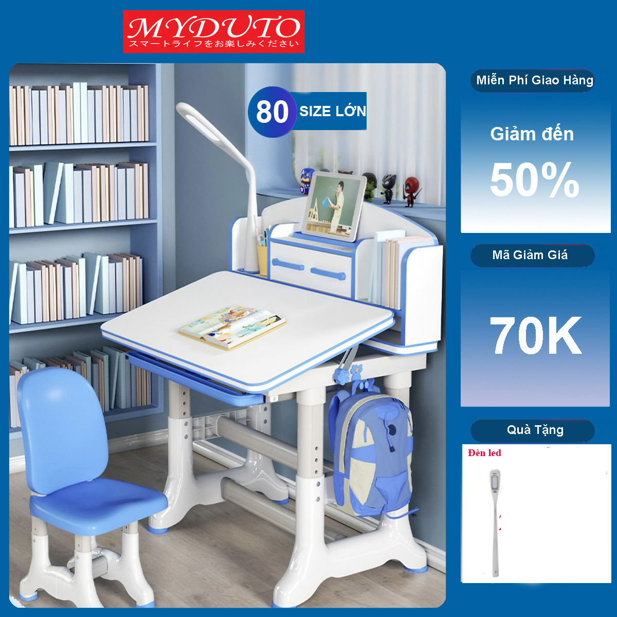 Bộ bàn ghế học sinh thông minh chống gù chống cận cao cấp Myduto M4 bảo hành 12 tháng