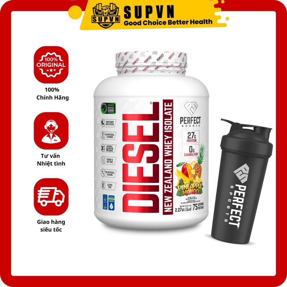 DIESEL NEW ZEALAND WHEY PROTEIN ISOLATE 5LBS - SỮA TĂNG CƠ SIÊU TINH KHIẾT PERFECT SPORTS