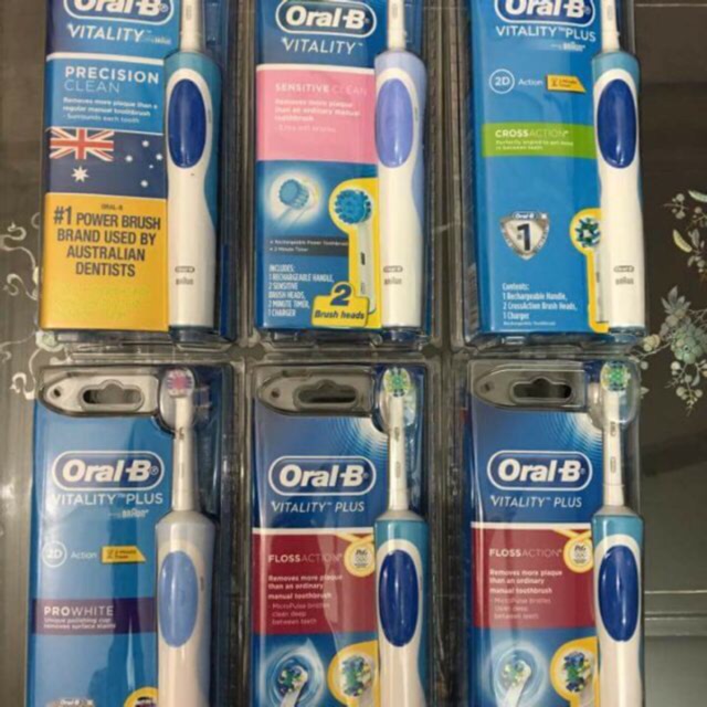 Bàn chải đánh răng điện Oral-B Vitality Plus 2 đầu Pro White Braun-Bàn chải Úc đảm bảo cung cấp các sản phẩm đang được săn đón trên thị trường hiện nay
