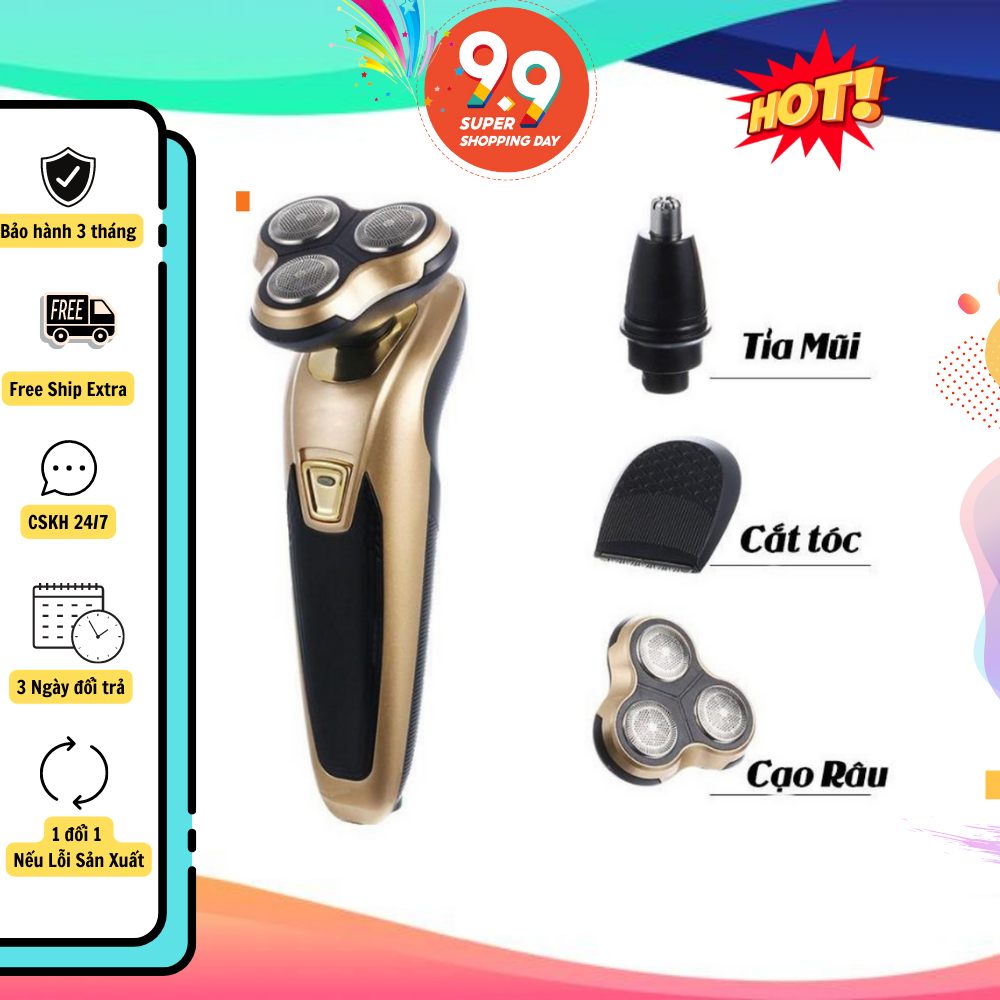 Tông Đơ Cắt Tóc Bảo Hành 12 Tháng Tặng Kèm 9 Phụ Kiện. tông đơ cắt tóc người lớn . Cắt tóc tại nhà an toàn tiền lợi