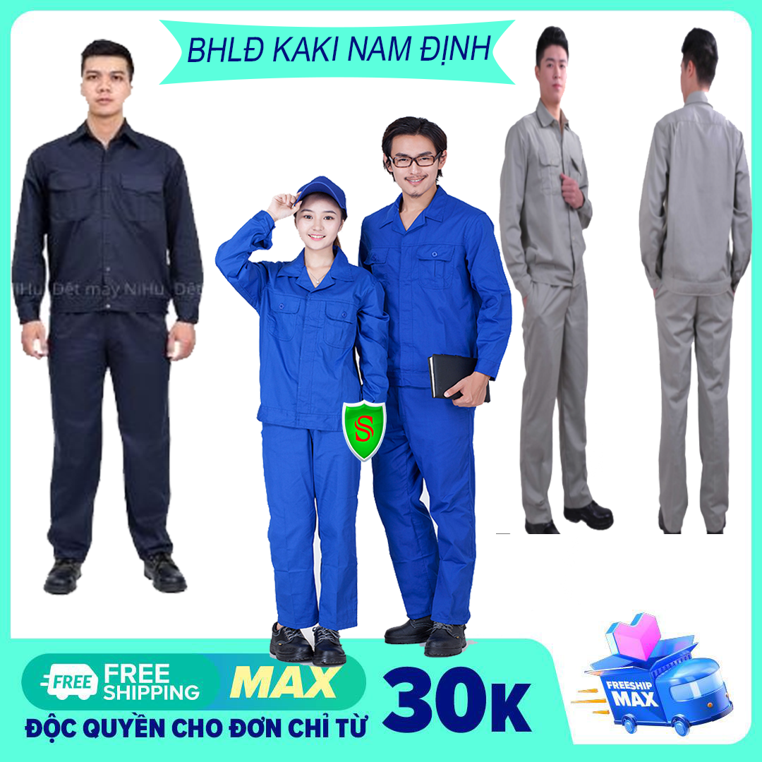 Bảo Hộ Lao Động Giá Rẻ - Bộ quần áo BHLĐ Kaki Nam Định Loại 1 - Bền - Đẹp - Thoáng Mát